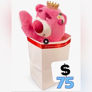 Pink Plush Bear with Crown